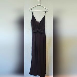 Fashion Nova Black Wide Leg Flare Pants Jumpsuit One Piece Romper Stretch Sz XL